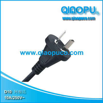 QIAOPU/乔普D10 阿根廷两芯电源线插头,Argentina plug