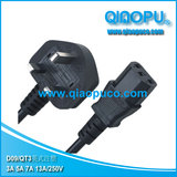 D09 QT3 British plugs | BS Plug | IEC13 plug | British computer power cord